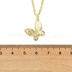 Colliers en laiton avec pendentif avec zircone cubique de micro pave&nbsp;NJEW-JN06458