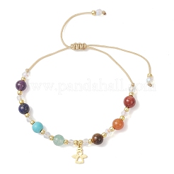 2 bracciale con ciondolo chakra in acciaio inossidabile 304&nbsp;BJEW-JB12564-02