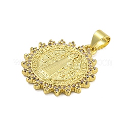 Tema religioso cremagliera placcatura ottone micro pavé zirconi cubici pendenti&nbsp;KK-C074-40G-02