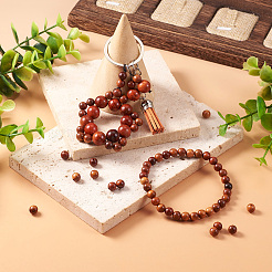 Cuentas de madera natural perfumada&nbsp;WOOD-TA0001-34