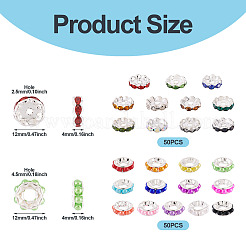 100 шт. Латунные бусины со стразами&nbsp;KK-TA0002-12