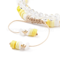 2 pz 2 braccialetti di perline intrecciati in argilla polimerica heishi surfer set con malocchio a lume&nbsp;BJEW-TA00083-01