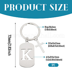 1 porte-clés en acier inoxydable&nbsp;KEYC-TADJ0001-08K