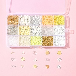 Наборы для изготовления браслетов из круглых стеклянных бусин своими руками&nbsp;SEED-FS0001-34