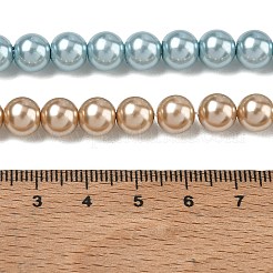 Umweltfreundliche runde Perlenstränge aus gefärbtem Glasperlen&nbsp;HY-A002-8mm-RB-M