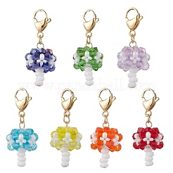 7 шт. подвеска из бисера ручной работы в двух цветах&nbsp;HJEW-MZ00202