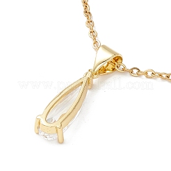 Ожерелье с кулоном в форме слезы из прозрачного кубического циркония&nbsp;NJEW-O125-60G