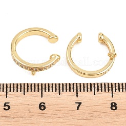 Boucles d'oreilles en laiton micro pavé de zircons cubiques transparents&nbsp;KK-Z158-06G