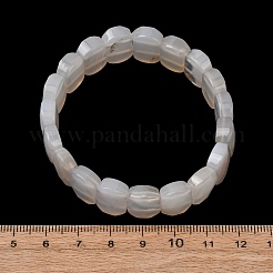 Braccialetti elastici unisex con perline di agata grigia naturale&nbsp;G-K303-01J