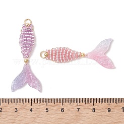Pendenti con perline di semi di vetro 2 pz 2 colori&nbsp;PALLOY-MZ01263