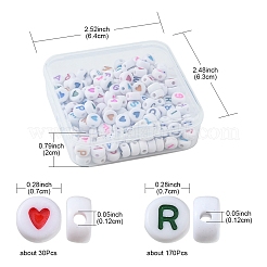 200шт 2 стиля непрозрачные акриловые бусины&nbsp;SACR-YW0001-47