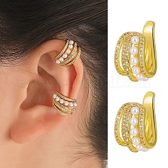 Orecchini a polsino in zircone chiaro con micro pavè di ottone&nbsp;PW-WG6ED5F-01