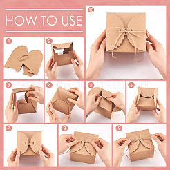 10 шт. квадратных подарочных коробок из крафт-бумаги&nbsp;CON-TA0001-13