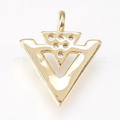 Breloques en laiton avec zircone cubique de micro pave&nbsp;ZIRC-F080-17G