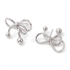 Серьги-гвоздики из латуни с бантом&nbsp;EJEW-M245-14P