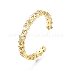 Открытое кольцо-манжета с кубическим цирконием и пентаграммой&nbsp;RJEW-N035-122