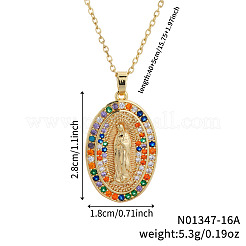 Ретро латунные подвески с кубическим цирконием в виде ожерелий с изображением Девы Марии&nbsp;IB9425-4