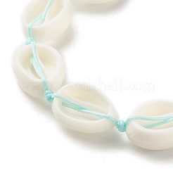 Bracciale con perline intrecciate in conchiglia acrilica con stelle marine turchesi sintetiche (tinte).&nbsp;BJEW-JB08058-04
