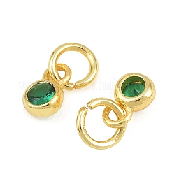 Messing ebnen Zirkonia Charms&nbsp;CU-CBA3D67-13G-03