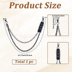 1 шт. двухслойные цепные ремни из сплава для брюк&nbsp;AJEW-GF0011-93D