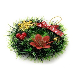 Рождественский венок подвесные украшения из ПВХ HJEW-R100-01C