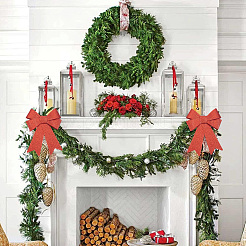 Рождественский ПВХ блестящий бант&nbsp;AJEW-SP0003-72B-01