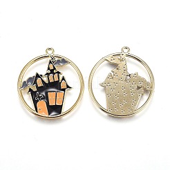 Подвески из сплава с эмалью на тему Хэллоуина&nbsp;X-ENAM-J649-12LG-02