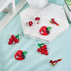 8pcs 4 Arten handgemachte Bunte Malerei-Anhänger&nbsp;LAMP-TA0002-33