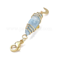 Подвесные украшения из гальванизированного натурального кварцевого кристалла в виде проволоки&nbsp;HJEW-JM03127-04