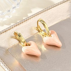Pendientes colgantes de aro esmaltados de latón para mujer&nbsp;KK-CBA760A-06G