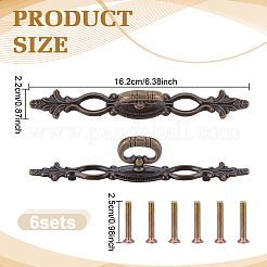 Maniglie per ante di armadietti in lega in stile tibetano&nbsp;AJEW-WH0752-665A