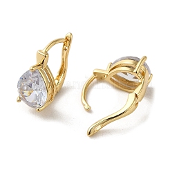 Orecchini a cerchio in ottone dorato con micro pavè di zirconi&nbsp;EJEW-C073-05B-G