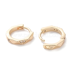 Orecchini a cerchio in ottone con zirconi cubici chiari micro pavè&nbsp;EJEW-C121-02G