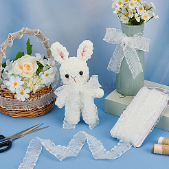 10 м поликоттоновая эластичная плиссированная кружевная лента&nbsp;OCOR-FG0002-62A-02