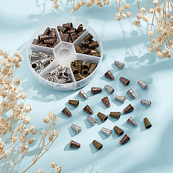 120 шт. 3-цветная бусина в тибетском стиле из сплава в форме конуса&nbsp;FIND-GO0003-34