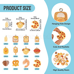 24шт 12 стиля непрозрачные подвески из смолы&nbsp;CRES-TA0001-65