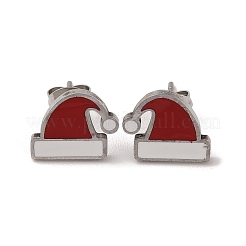 3 paire de boucles d'oreilles créoles et clous de Noël en acier inoxydable 304 pour femmes&nbsp;EJEW-K279-12D-P