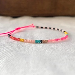 Braccialetti bohémien regolabili con perline di vetro per donna&nbsp;YP9037-2