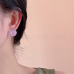 Прозрачные акриловые серьги-гвоздики в виде улыбающегося лица с пайетками&nbsp;FS-WG0A61D-04