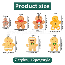 84шт 7 стиля непрозрачные кабошоны из смолы&nbsp;RESI-FH0001-70