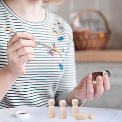 Незаконченные деревянные куклы-колышки демонстрируют украшения&nbsp;DJEW-WH0001-56A