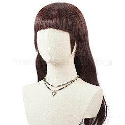 Collane del pendente del cuore dello smalto della lega di stile 2pcs 2 messe&nbsp;NJEW-JN04063