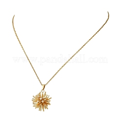 Pendentif fleur en laiton serti de micro-pavés de zirconiums cubiques transparents 3D&nbsp;NJEW-JN06523