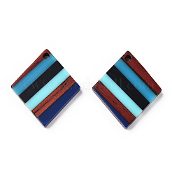Pendentifs en résine opaque et bois de noyer&nbsp;RESI-N039-12