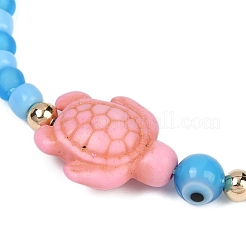 Bracelets en perles tressées en turquoise synthétique pour femmes&nbsp;BJEW-JB11695