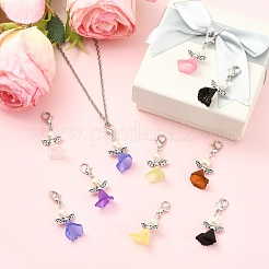 60 pendentif décoratif en perles acryliques et en verre&nbsp;HJEW-YW00251