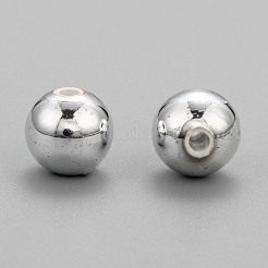 Perles rondes acryliques de placage en plastique&nbsp;PACR-L003-10mm-S