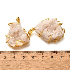 Гальванические натуральный druzy агата подвески&nbsp;G-K338-45G-04