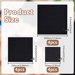 12 шт. 3 стиля квадратная хлопковая однотонная ткань для вышивки&nbsp;DIY-AR0004-88