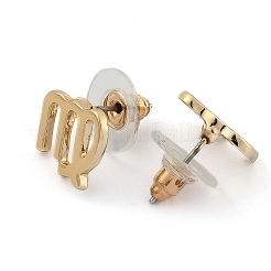 12 orecchini a bottone in lega di costellazione/segno zodiacale&nbsp;EJEW-B025-10G-B